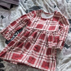 Plaid Red and White Kids Dress